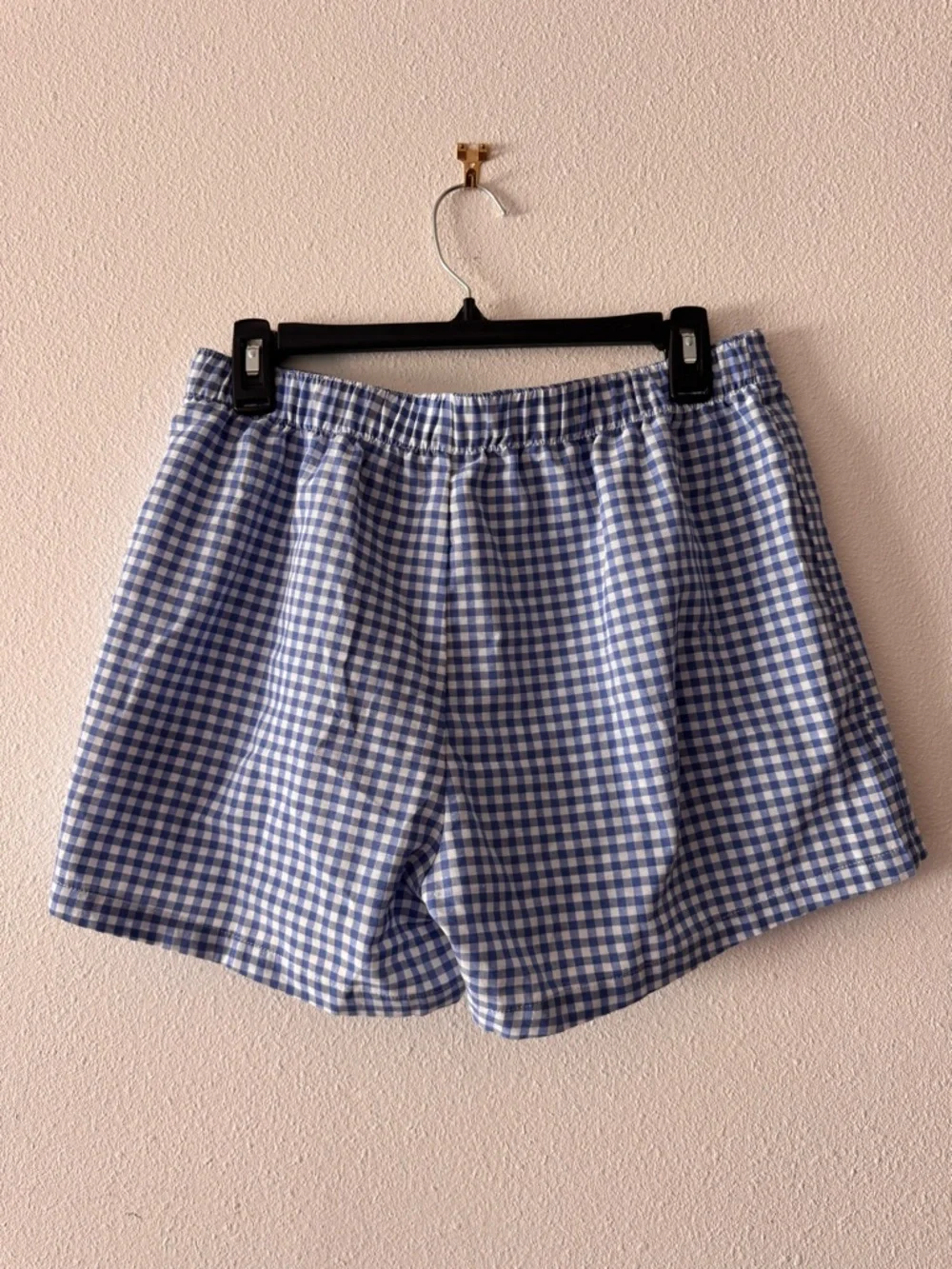 NWT Blue Gingham Women's Boxer Shorts Size L - Picture 2 of 3
